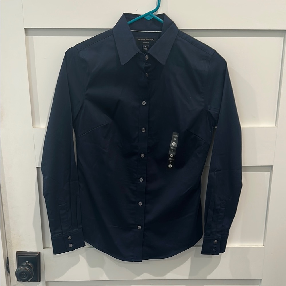 Navy Blue Women’s Button Down by Banana Republic